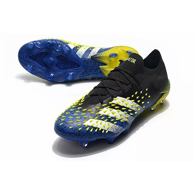 Botas de Fútbol Adidas Predator Freak.1 Bajo FG Hombre Negro&Azul&Amarillo (#39~#45)