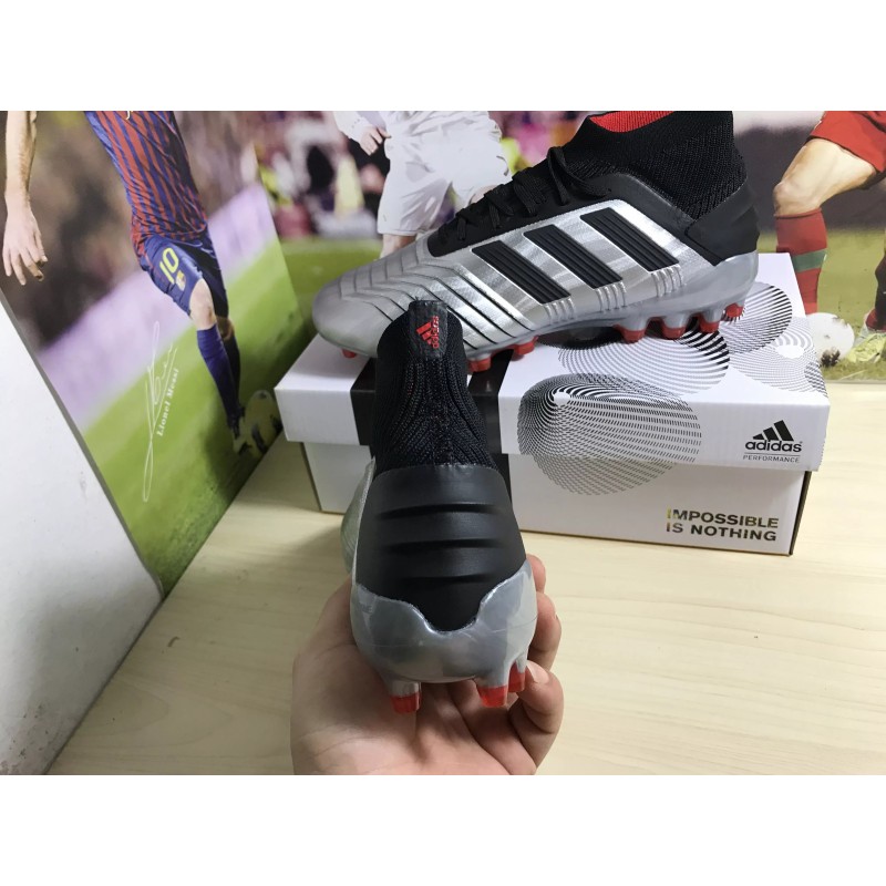 Botas de Fútbol Adidas Predator 19.1 AG Hombre Plateado (#38~#45)