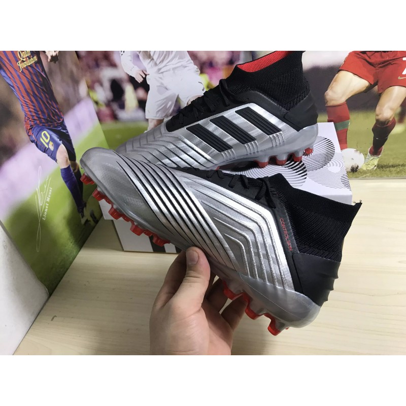 Botas de Fútbol Adidas Predator 19.1 AG Hombre Plateado (#38~#45)