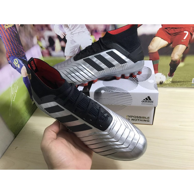 Botas de Fútbol Adidas Predator 19.1 AG Hombre Plateado (#38~#45)