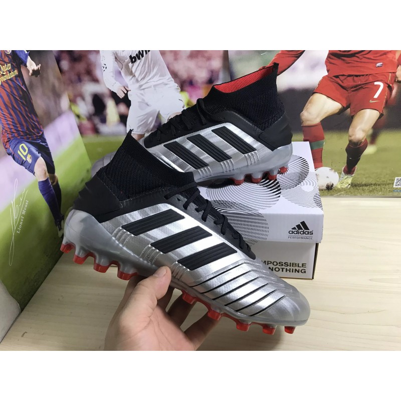 Botas de Fútbol Adidas Predator 19.1 AG Hombre Plateado (#38~#45)
