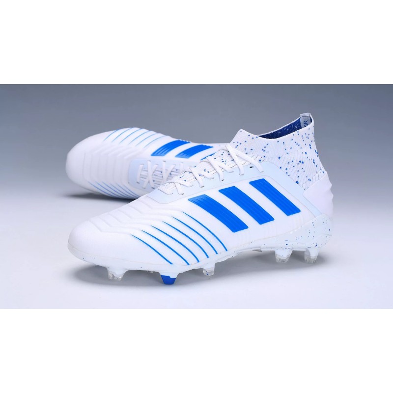 Botas de Fútbol Adidas Predator 19.1 FG Hombre Blanco&Azul (#39~#45)