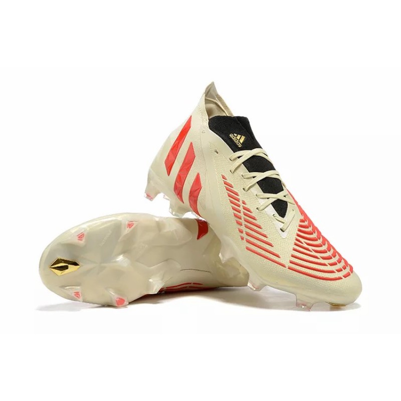 Botas de Fútbol Adidas Predator Edge Geometric.1 FG Hombre Beige&Rojo (#39~#45)