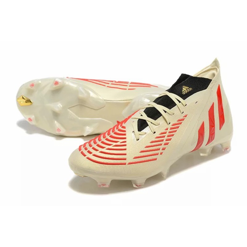 Botas de Fútbol Adidas Predator Edge Geometric.1 FG Hombre Beige&Rojo (#39~#45)