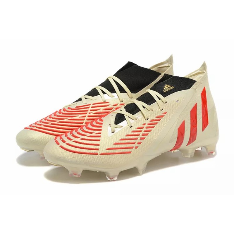 Botas de Fútbol Adidas Predator Edge Geometric.1 FG Hombre Beige&Rojo (#39~#45)