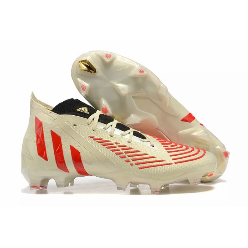 Botas de Fútbol Adidas Predator Edge Geometric.1 FG Hombre Beige&Rojo (#39~#45)