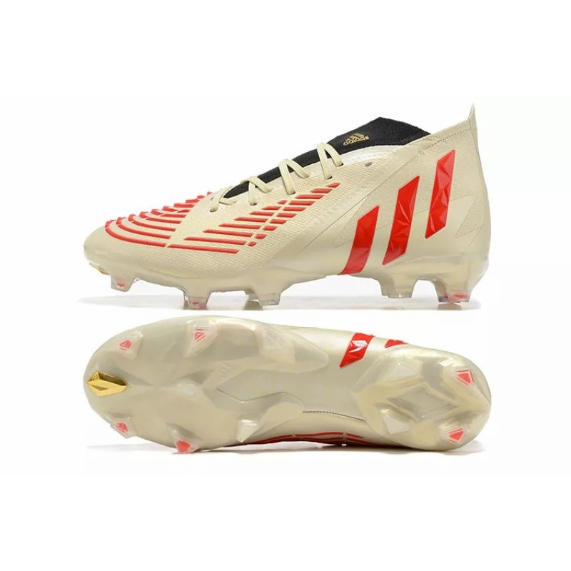 Botas de Fútbol Adidas Predator Edge Geometric.1 FG Hombre Beige&Rojo (#39~#45) Botas de Fútbol Adidas Predator Edge Geometric.1 FG Hombre Beige&Rojo (#39~#45)