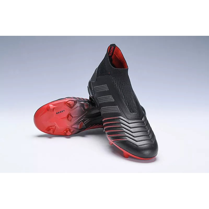 Botas de Fútbol Adidas Predator 19 FG sin Cordones Unisex Negro&Rojo (#35~#46)