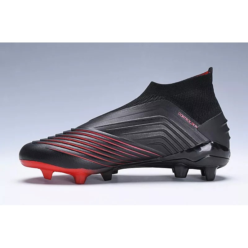 Botas de Fútbol Adidas Predator 19 FG sin Cordones Unisex Negro&Rojo (#35~#46)