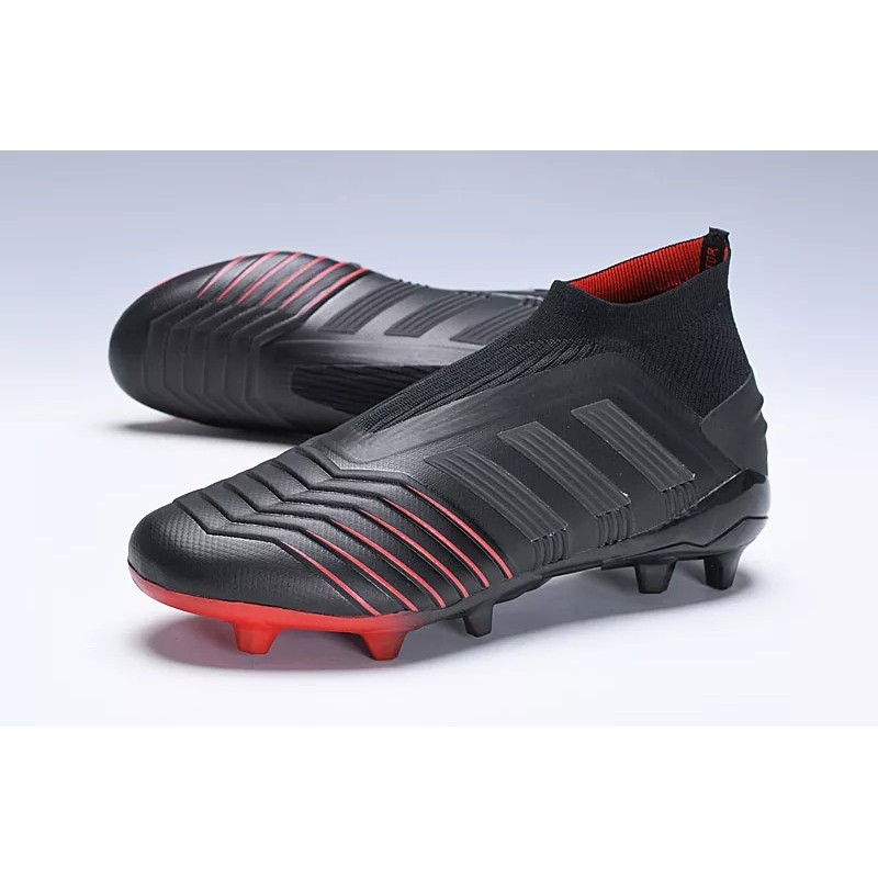 Botas de Fútbol Adidas Predator 19 FG sin Cordones Unisex Negro&Rojo (#35~#46)