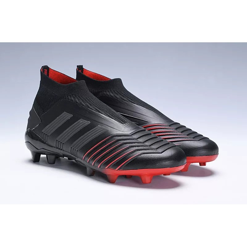 Botas de Fútbol Adidas Predator 19 FG sin Cordones Unisex Negro&Rojo (#35~#46)
