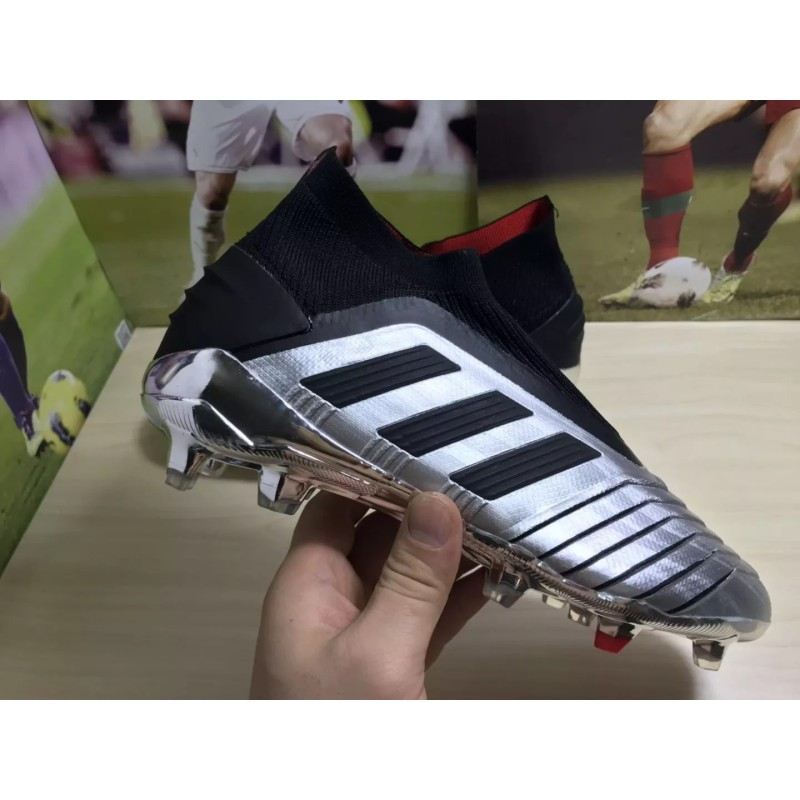 Botas de Fútbol Adidas Predator 19 FG Unisex Plateado Metálico (#35~#46)