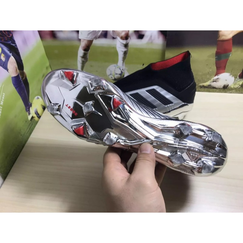 Botas de Fútbol Adidas Predator 19 FG Unisex Plateado Metálico (#35~#46)