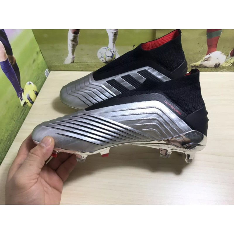 Botas de Fútbol Adidas Predator 19 FG Unisex Plateado Metálico (#35~#46)
