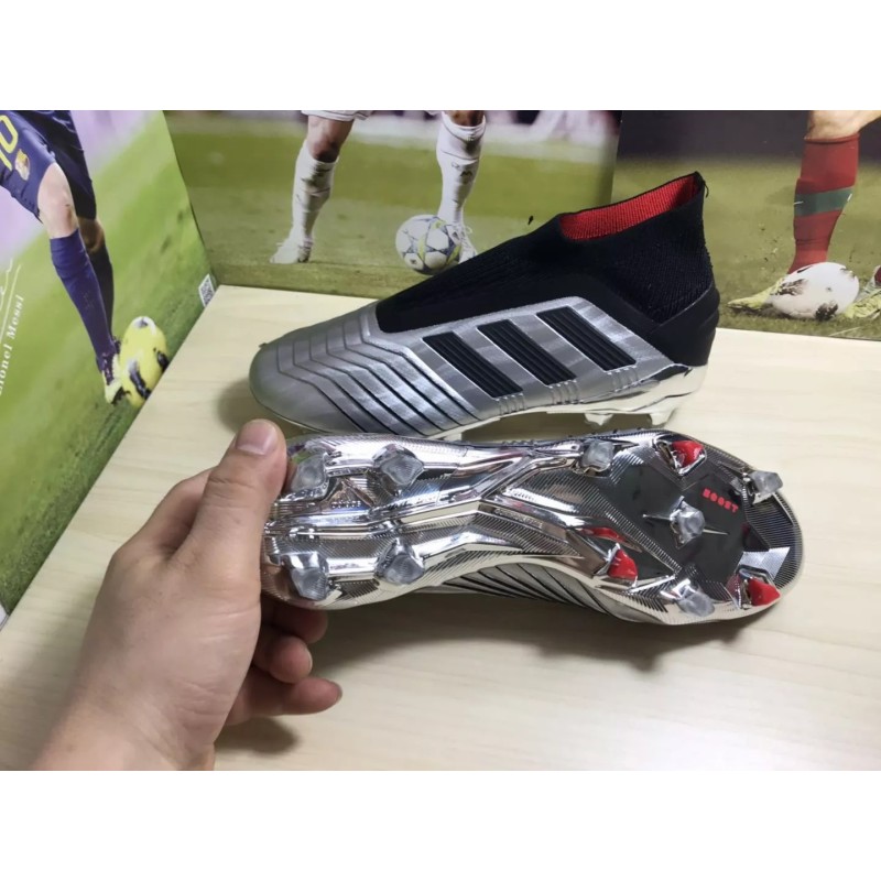 Botas de Fútbol Adidas Predator 19 FG Unisex Plateado Metálico (#35~#46)
