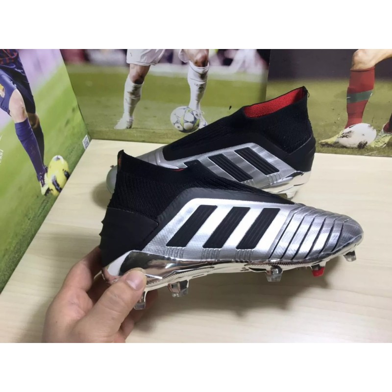 Botas de Fútbol Adidas Predator 19 FG Unisex Plateado Metálico (#35~#46)