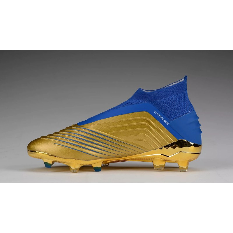 Botas de Fútbol Adidas Predator 19 FG Unisex Azul&Dorado (#35~#46)