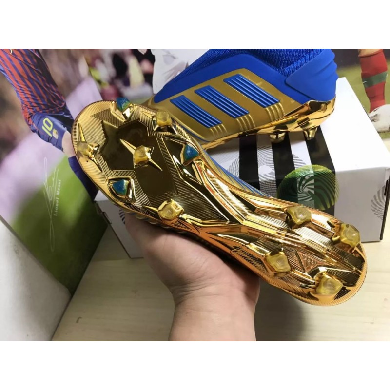 Botas de Fútbol Adidas Predator 19 FG Unisex Azul&Dorado (#35~#46)