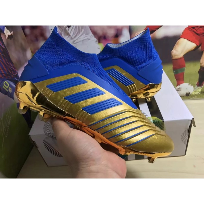 Botas de Fútbol Adidas Predator 19 FG Unisex Azul&Dorado (#35~#46)