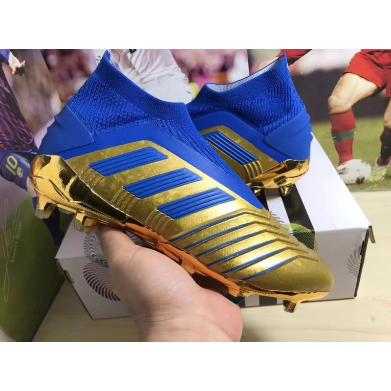 Botas de Fútbol Adidas Predator 19 FG Unisex Azul&Dorado (#35~#46)