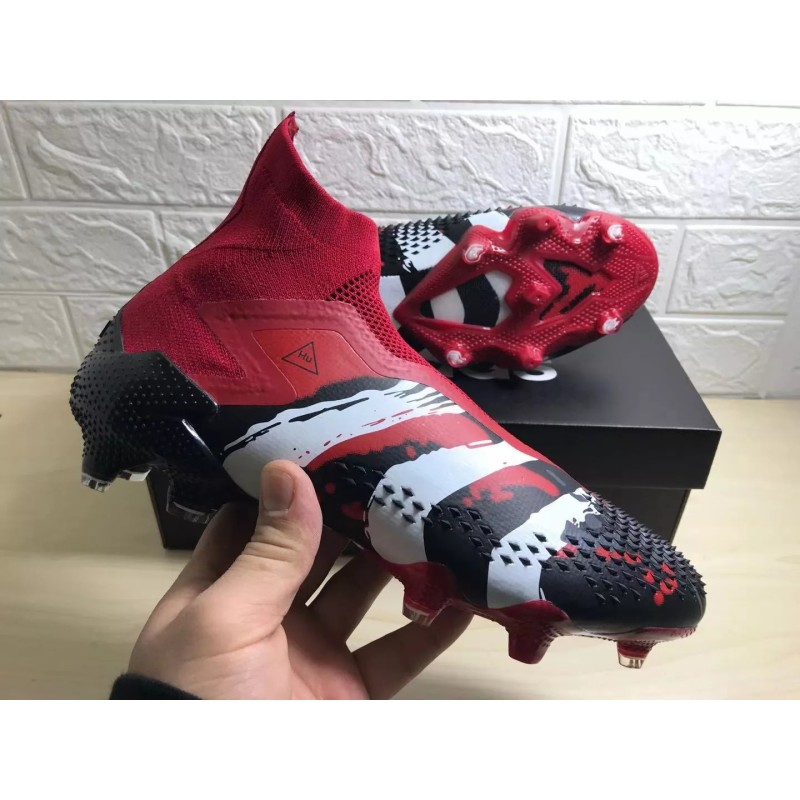 Botas de Fútbol Adidas Predator Mutator 20 FG Human Race Unisex Negro&Rojo&Blanco (#36~#45)