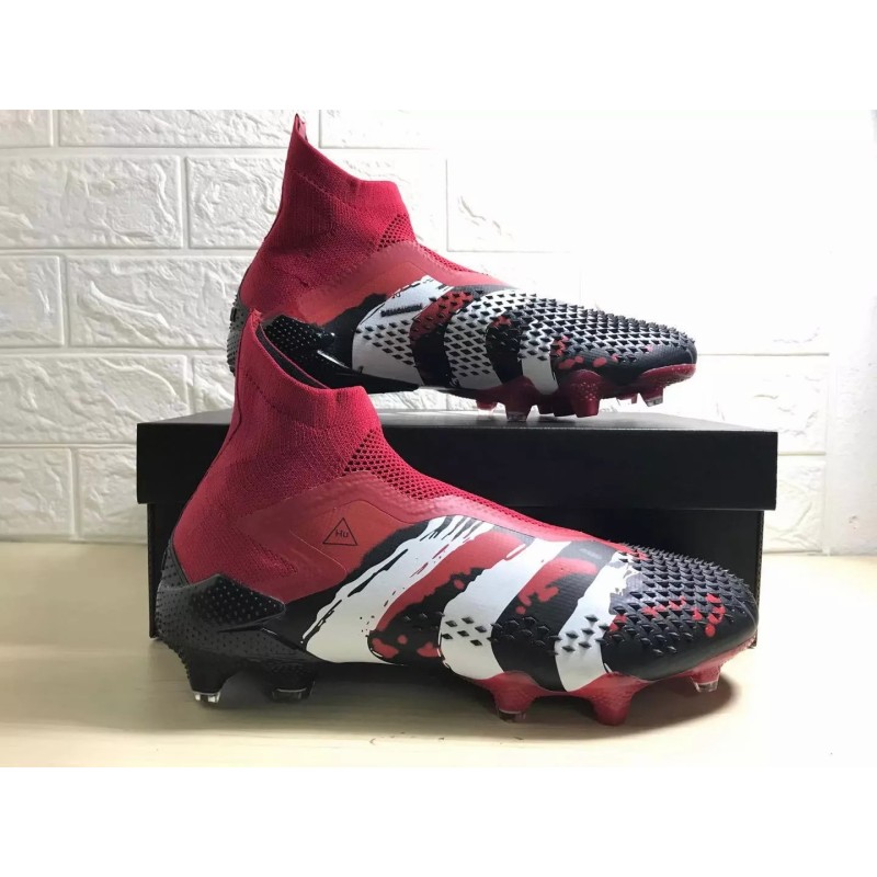 Botas de Fútbol Adidas Predator Mutator 20 FG Human Race Unisex Negro&Rojo&Blanco (#36~#45)