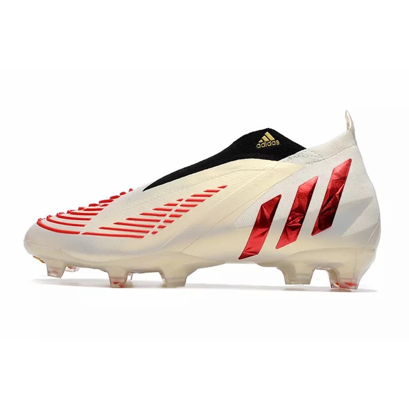 Botas de Fútbol Adidas Predator Edge Geometric FG Unisex Beige&Rojo (#36~#45) 