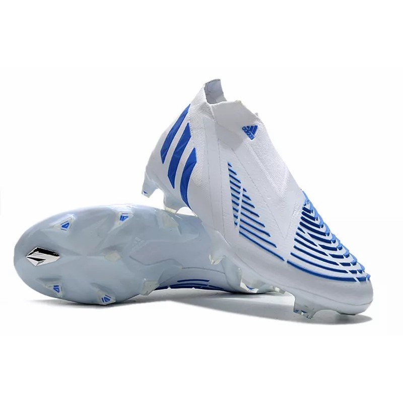 Botas de Fútbol Adidas Predator Edge Geometric FG Unisex Blanco&Azul (#36~#45)