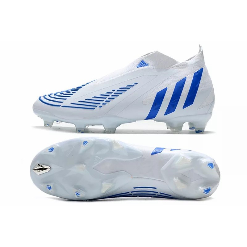Botas de Fútbol Adidas Predator Edge Geometric FG Unisex Blanco&Azul (#36~#45)