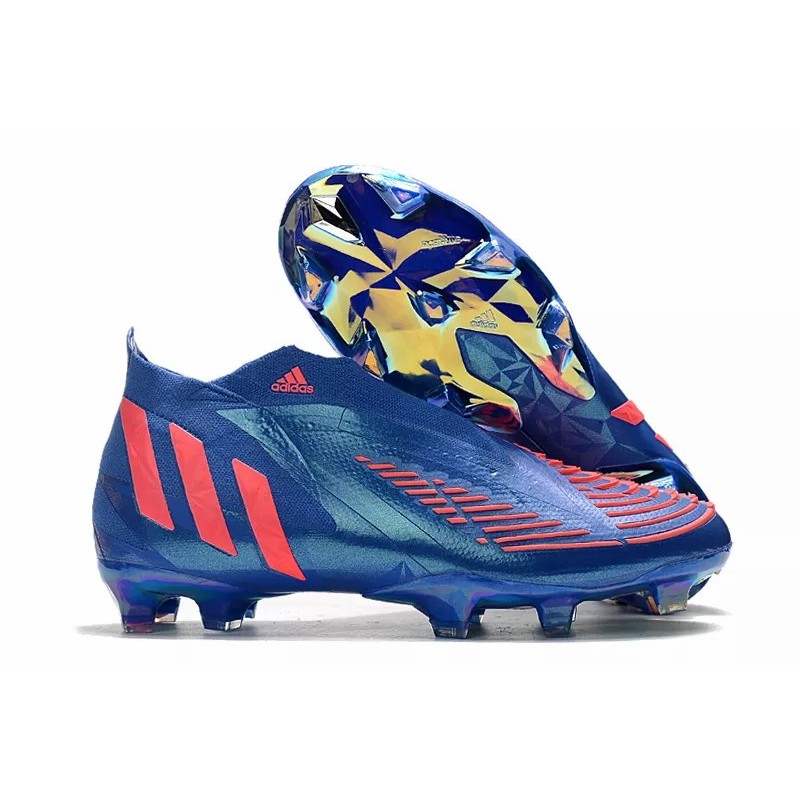 Botas de Fútbol Adidas Predator Edge Geometric FG Unisex Azul&Rosa (#36~#45)
