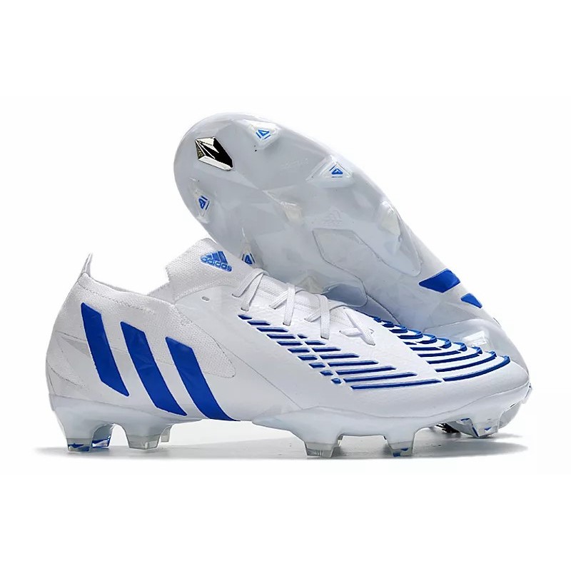 Botas de Fútbol Adidas Predator Edege.1 Bajo FG Hombre Blanco&Azul (#39~#45)
