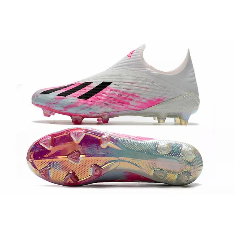 Botas de Fútbol Adidas X 19 FG Unixes Blanco  /  Azul  /  Plateado  /  Azul Metálico  /  Azul Claro  /  Rosa (#35~#45) Código:BF0216