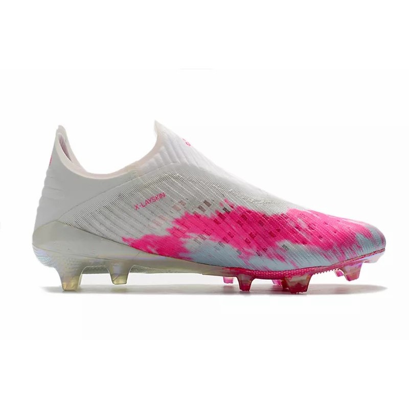 Botas de Fútbol Adidas X 19 FG Unixes Blanco  /  Azul  /  Plateado  /  Azul Metálico  /  Azul Claro  /  Rosa (#35~#45) Código:BF0216