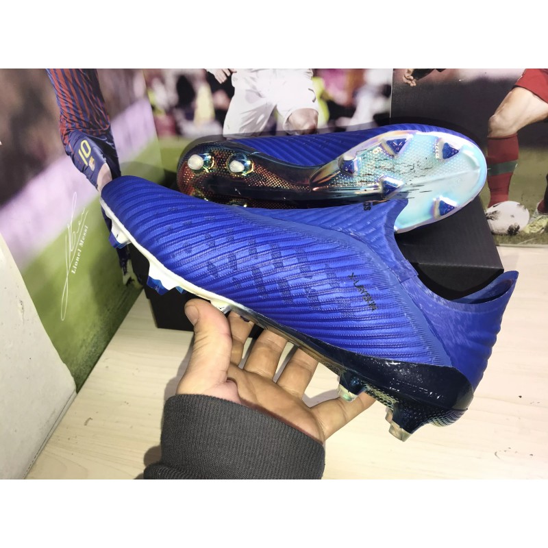 Botas de Fútbol Adidas X 19 FG Unisex Azul&Blanco (#35~#45)