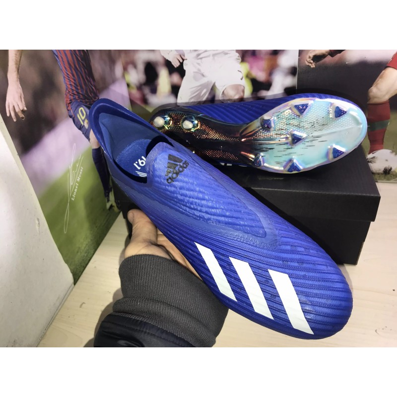 Botas de Fútbol Adidas X 19 FG Unisex Azul&Blanco (#35~#45)