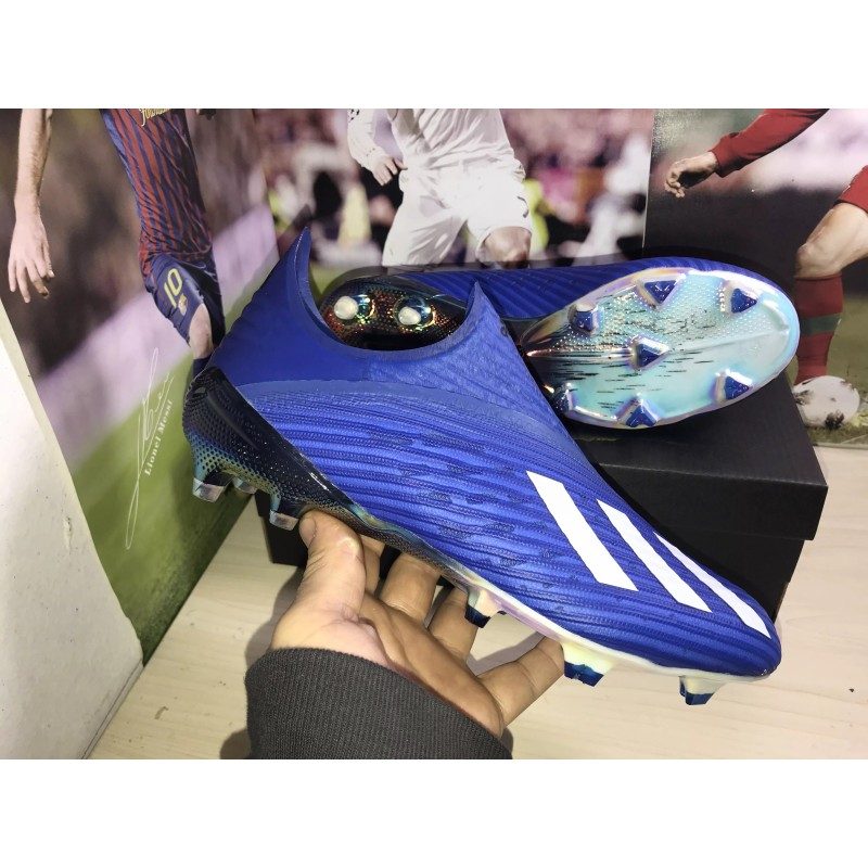 Botas de Fútbol Adidas X 19 FG Unisex Azul&Blanco (#35~#45)