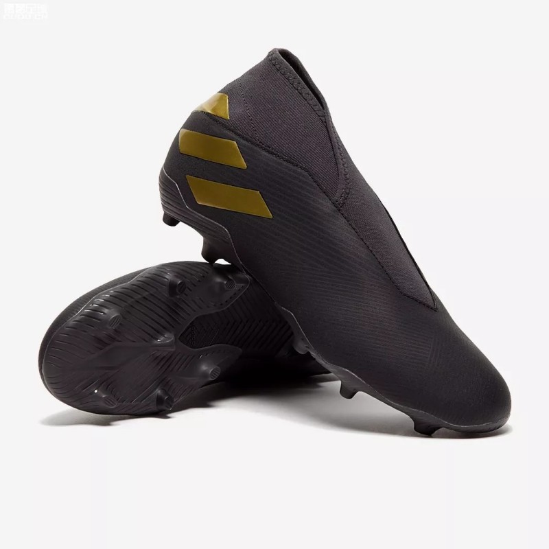 Botas de Fútbol Adidas Nemeziz 19.3 Laceless FG Hombre Negro&Dorado (#39~#45)