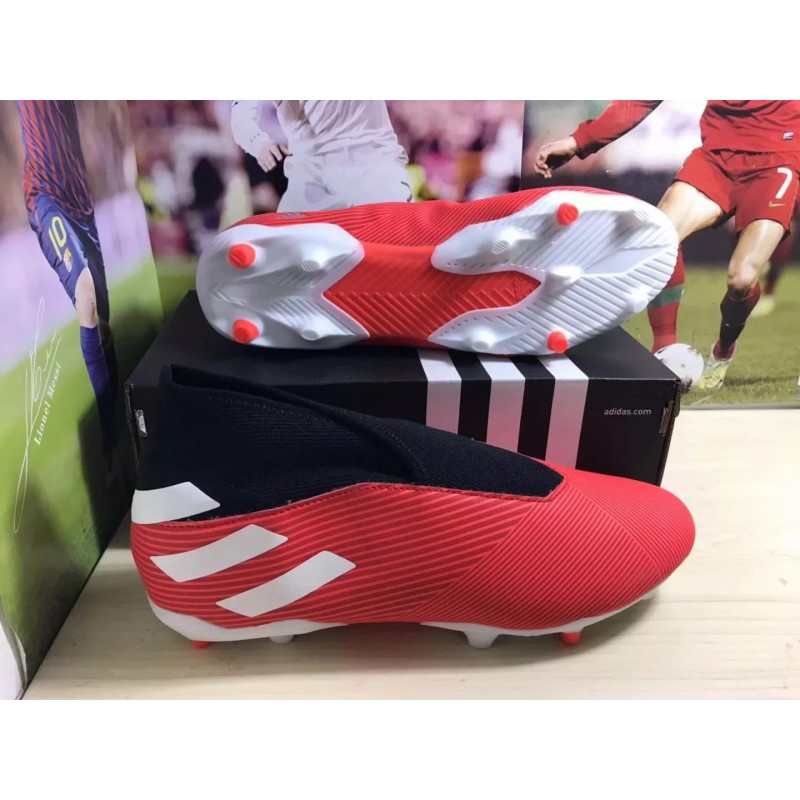 Botas de Fútbol Adidas Nemeziz 19.3 Laceless FG Hombre Rojo&Blanco (#39~#45) Botas de Fútbol Adidas Nemeziz 19.3 Laceless FG Hombre Rojo&Blanco (#39~#45)