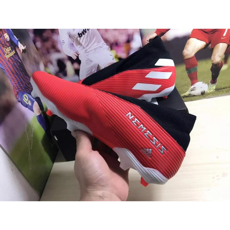 Botas de Fútbol Adidas Nemeziz 19.3 Laceless FG Hombre Rojo&Blanco (#39~#45)