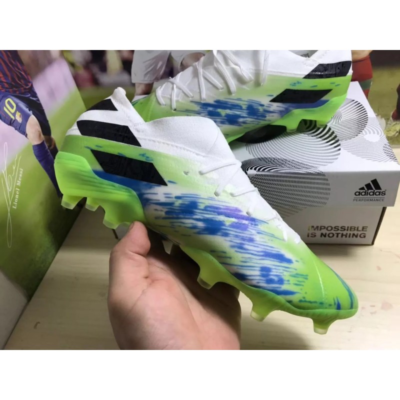 Botas de Fútbol Adidas Nemeziz Messi 19.1 FG Verde& Azul Tie-Dye (#39~#45)