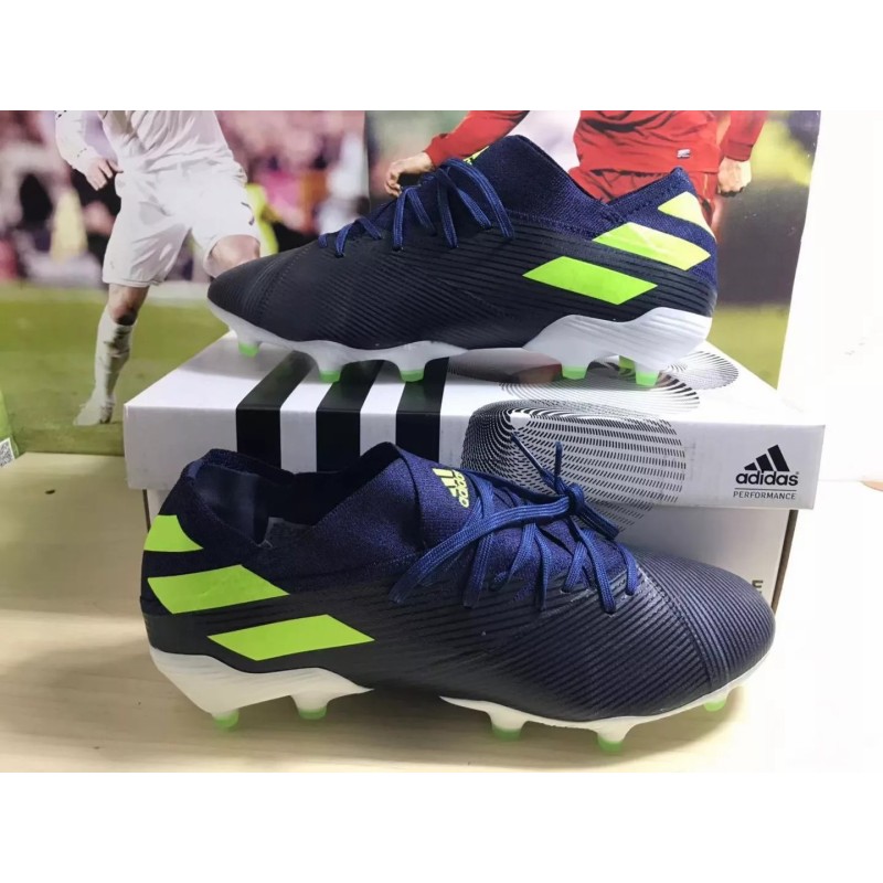 Botas de Fútbol Adidas Nemeziz Messi 19.1 FG Hombre Azul Marino&Amarillo (#39~#45)