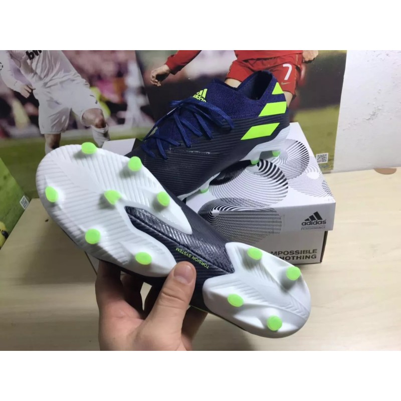 Botas de Fútbol Adidas Nemeziz Messi 19.1 FG Hombre Azul Marino&Amarillo (#39~#45)