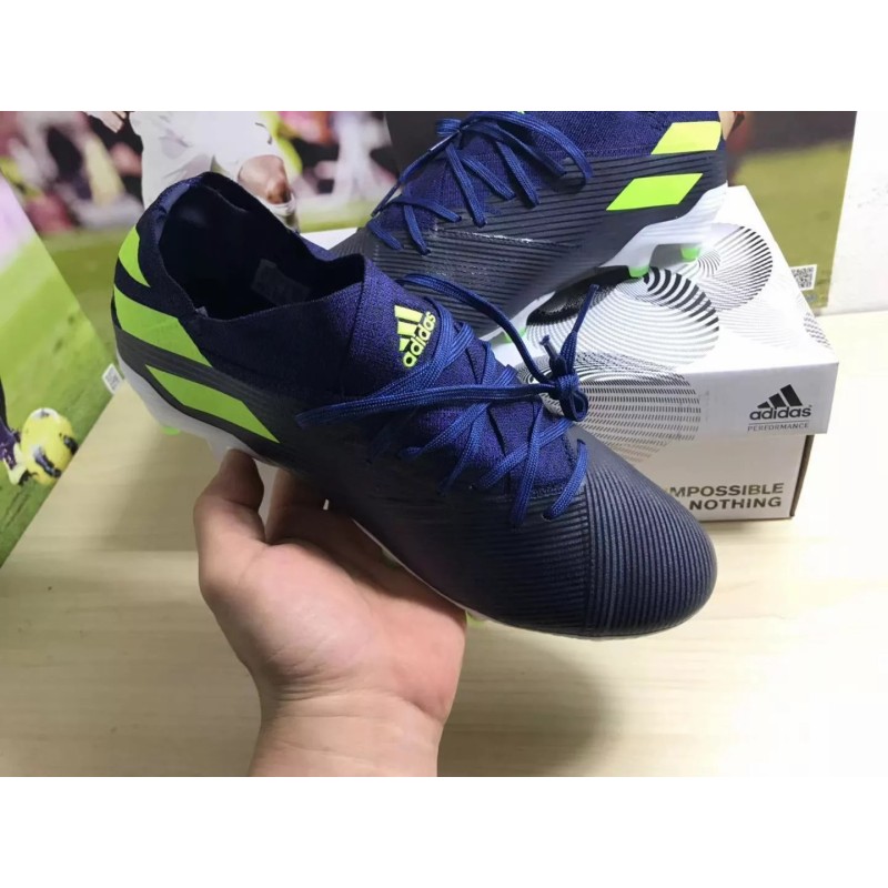 Botas de Fútbol Adidas Nemeziz Messi 19.1 FG Hombre Azul Marino&Amarillo (#39~#45)