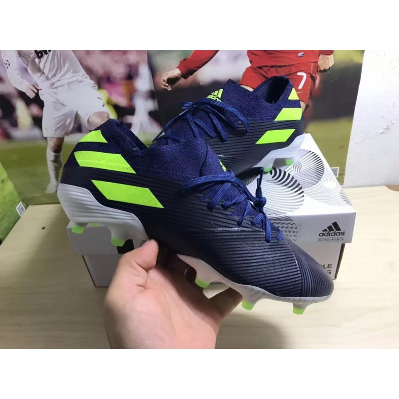Botas de Fútbol Adidas Nemeziz Messi 19.1 FG Hombre Azul Marino&Amarillo (#39~#45)