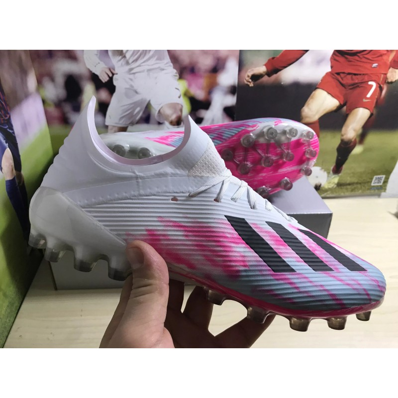 Botas de Fútbol Adidas X 19.1 AG Hombre Blanco&Rosa (#39~#45)