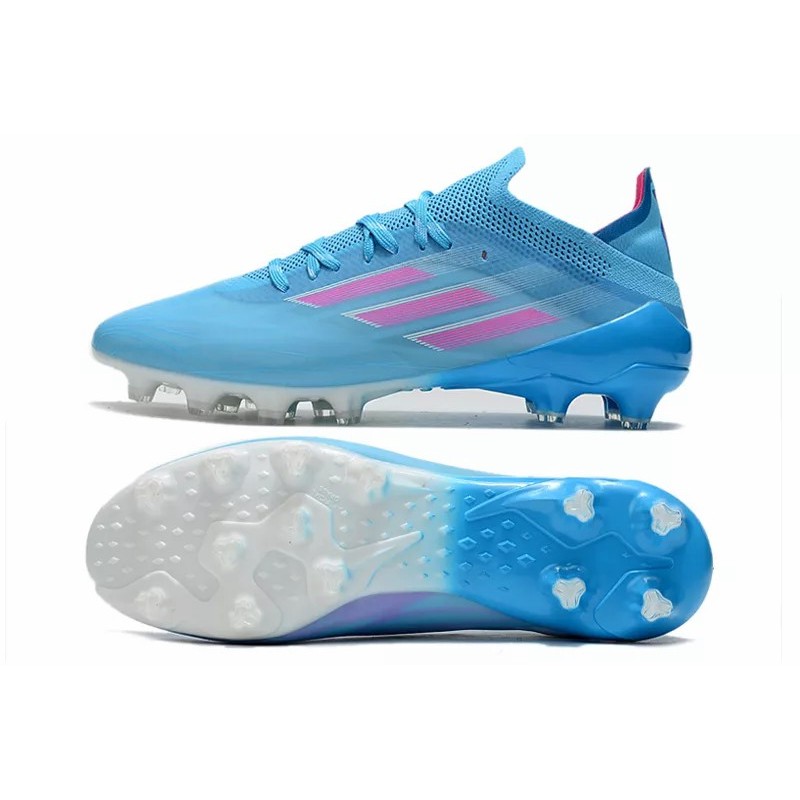 Botas de Fútbol Adidas X Speedflow.1 AG Hombre Azul Celeste&Raya Rosa (#39~#45)