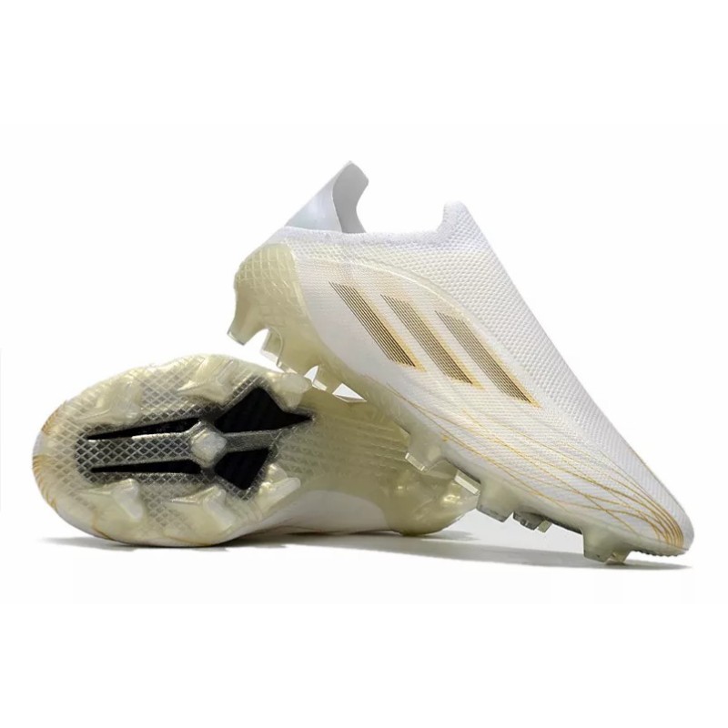 Botas de Fútbol Adidas X Speedflow FG Hombre Blanco&Dorado (#39~#45)