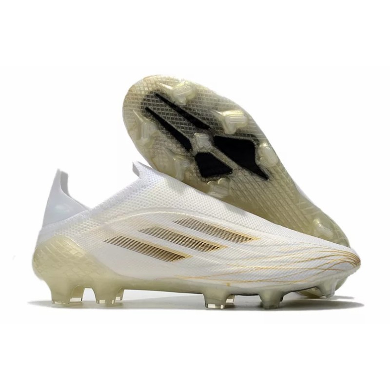 Botas de Fútbol Adidas X Speedflow FG Hombre Blanco&Dorado (#39~#45)