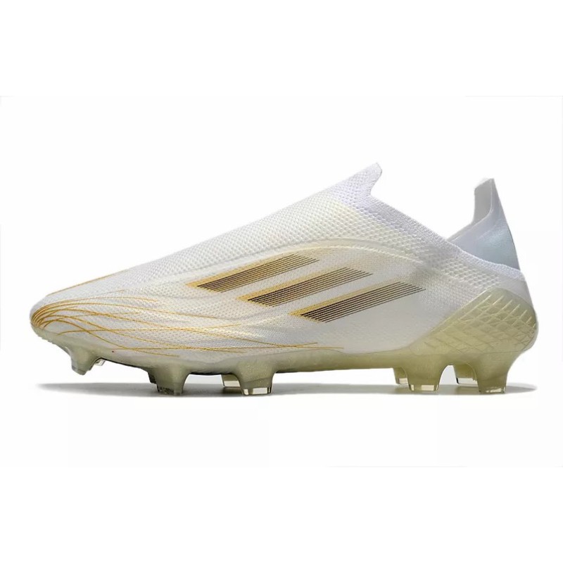 Botas de Fútbol Adidas X Speedflow FG Hombre Blanco&Dorado (#39~#45)