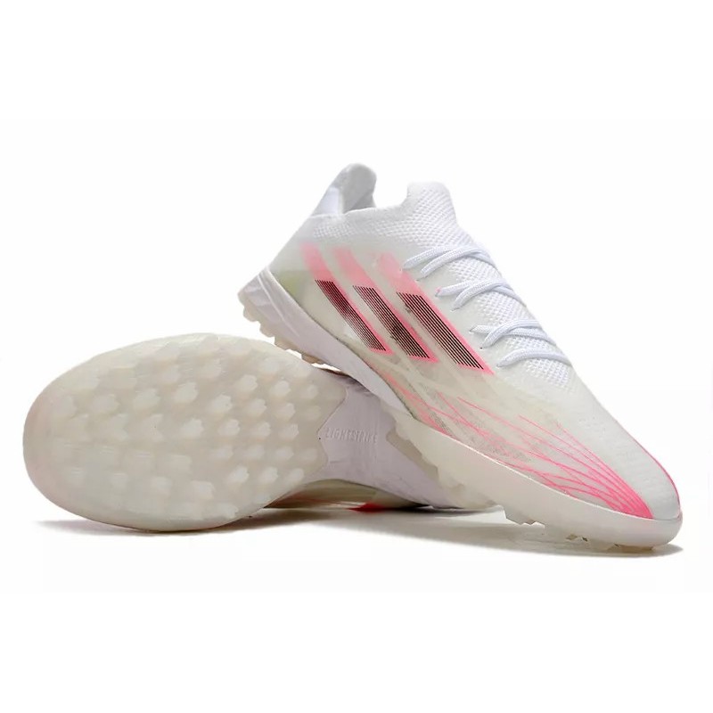 Botas de Fútbol Adidas X Speedflow.1 TF Hombre Blanco&Raya Rosada (#39~#45)